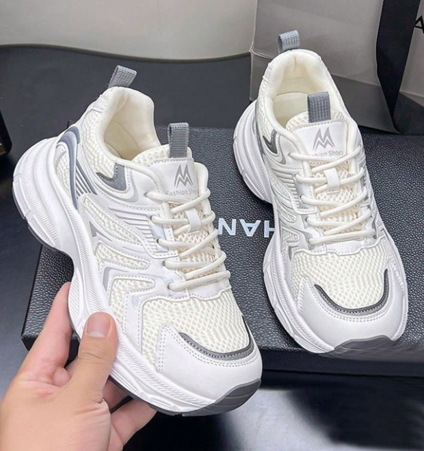 ZKBBO Women's Breathable Mesh Thick-Sole Chunky Sneakers