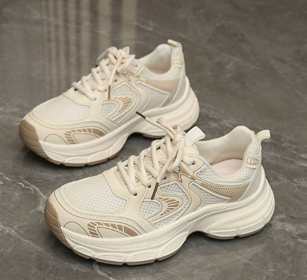 ZKBBO Women's Breathable Mesh Thick-Sole Chunky Sneakers